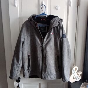 Tommy Hilfiger Gray Hooded Puffer Jacket